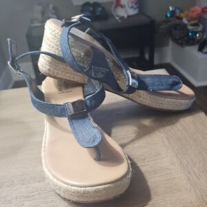Blue Espadrille Shoes with Adjustable Straps
